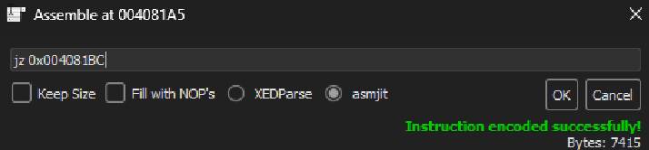 Debugger showing the kill-switch branch